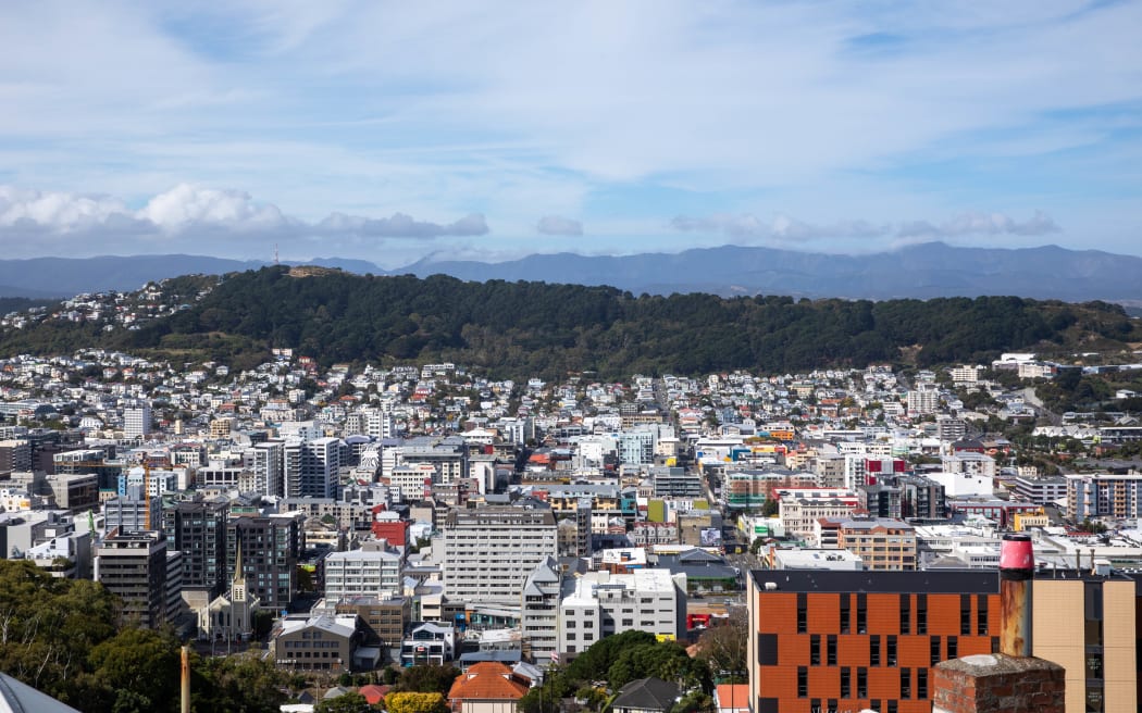 An overview of Wellington city during the Covid-19 alert level four lockdown.