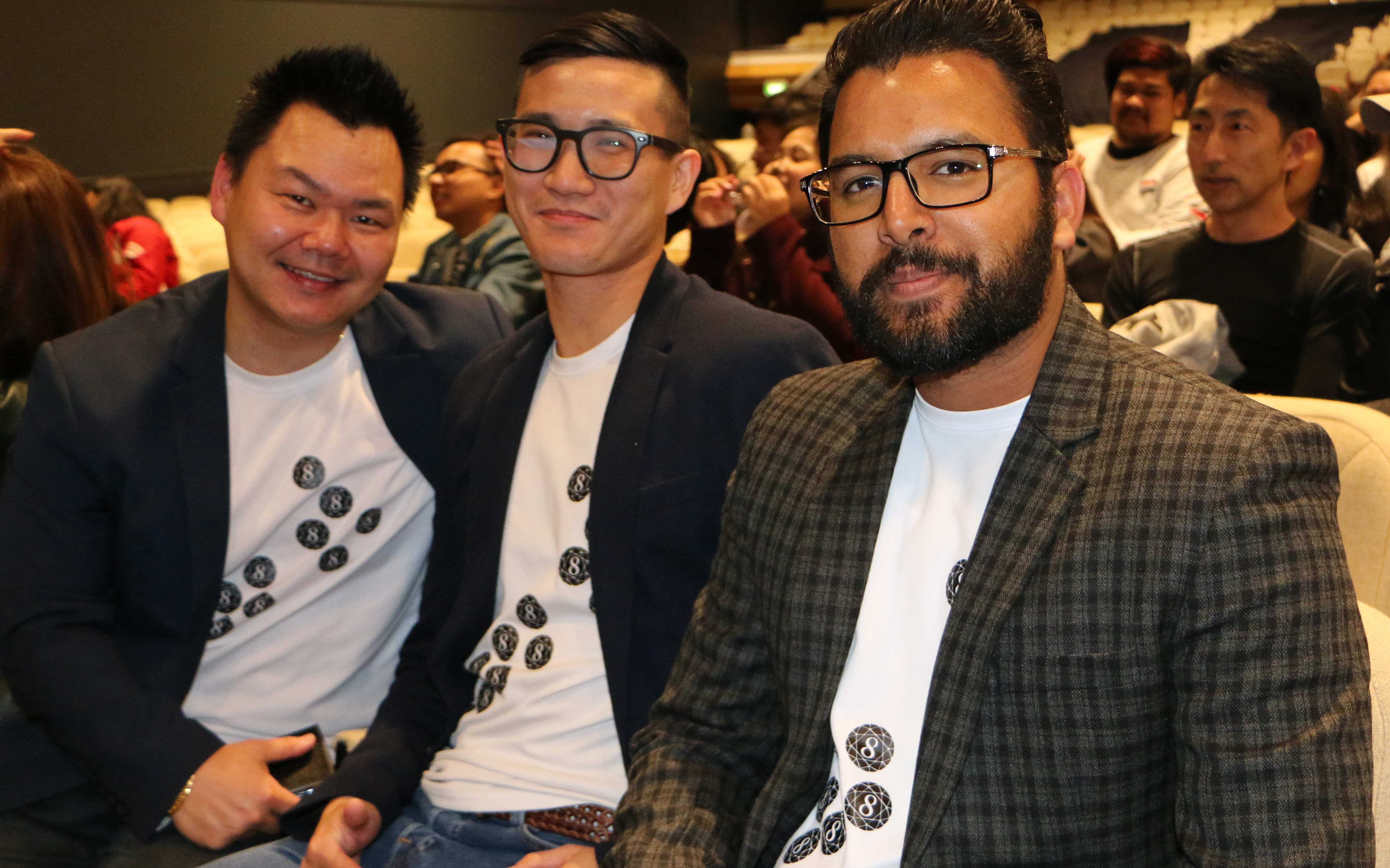 K-Pop fans Raval Bhandal, Alex Chai and Des Chang.