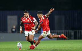 Tonga's Sonatane Takulua puts points on the board. Manu Samoa v Tonga Test Match, Mt Smart Stadium, Auckland. New Zealand. Saturday 10th July 2021. Copyright Photo: Shane Wenzlick / www.photosport.nz