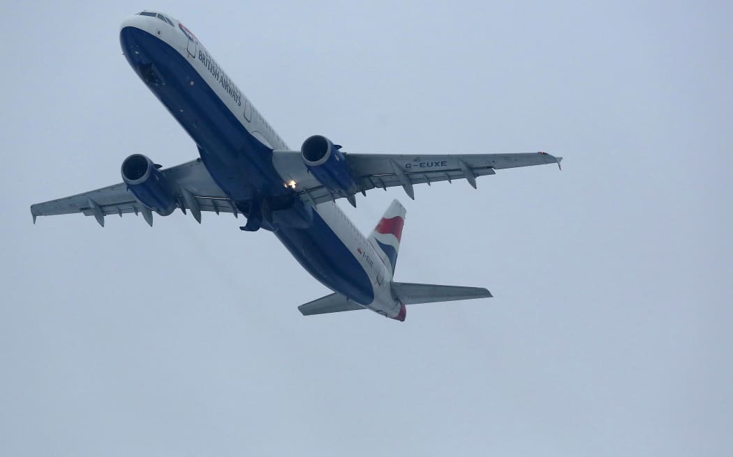 A British Airways shortly after take off from Heathrow Airport in London.