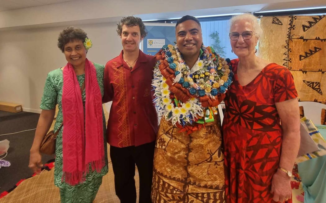 Supervisors from the University of Otago - Faumuina Professor Fa'afetai Sopoaga, Chris Higgs, Professor Leigh Hale. November 2024