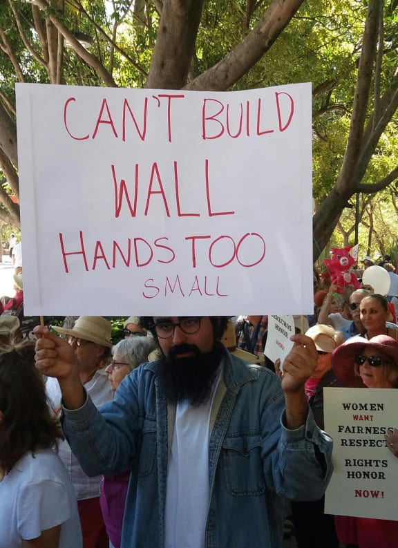 Anti-Trump protest in San Miguel de Allende, Mexico