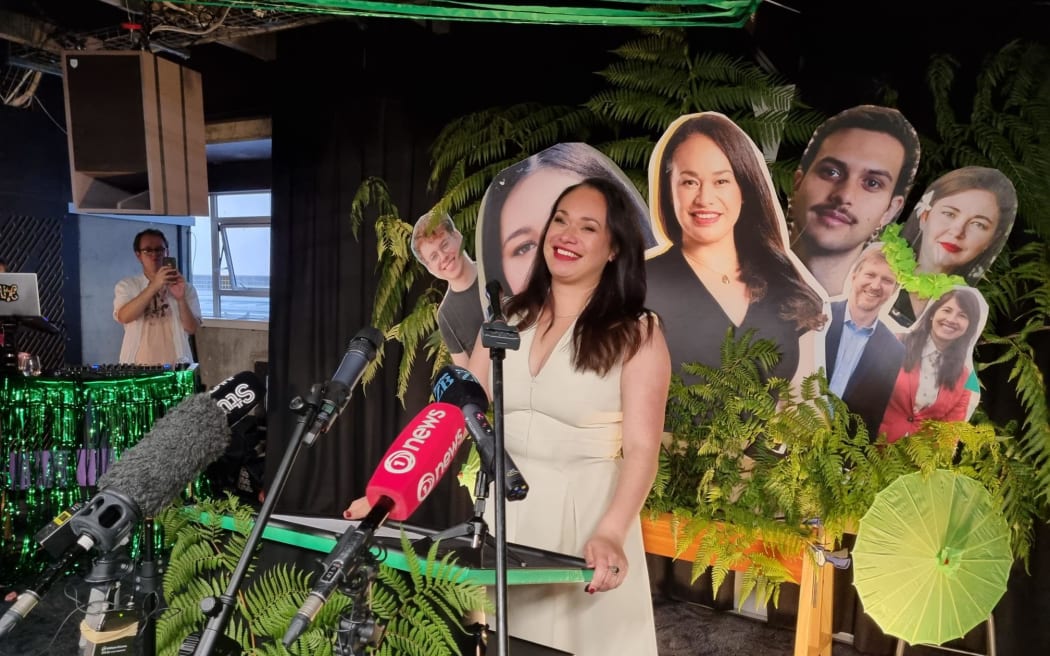 New Wellington mayor Tory Whanau speaks after winning the mayoral race.