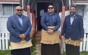 Left to right - Lord Ma'afu, Prince Tungi and Lord Fakafanua at the Palace Office in Nuku'alofa on election day. 20 November 2025