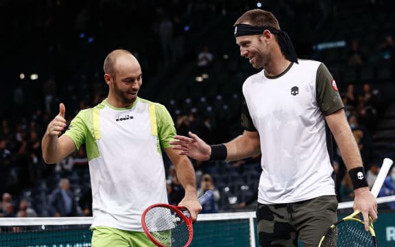 Tim Puetz (GER) and Michael VENUS (NZL) during the Paris Masters 2021.