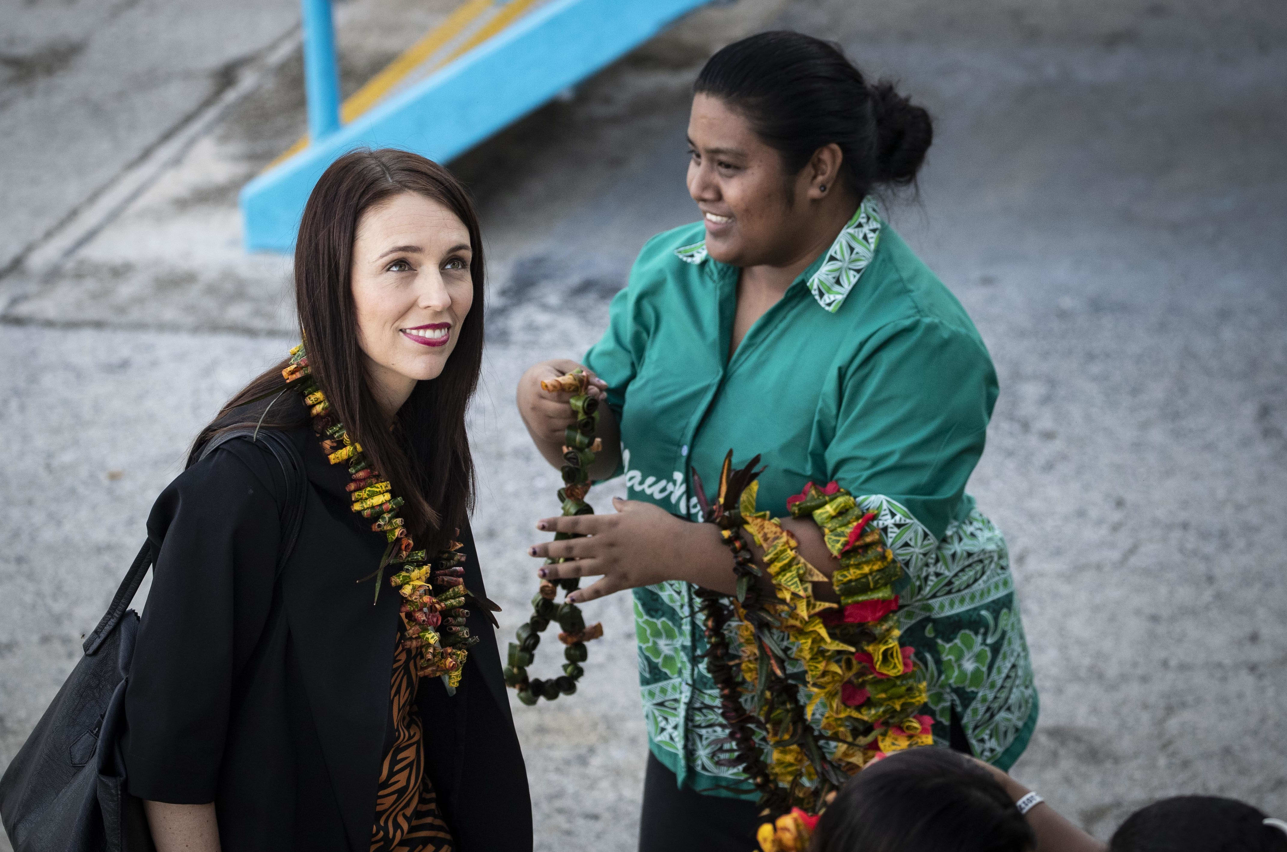 NZ Prime Minister Jacinda Arden arrives in Nauru for the Pacific Island Forum, 5 September 2018.