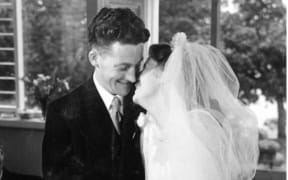 Russell and Mary Parrish on their wedding day in 1953.