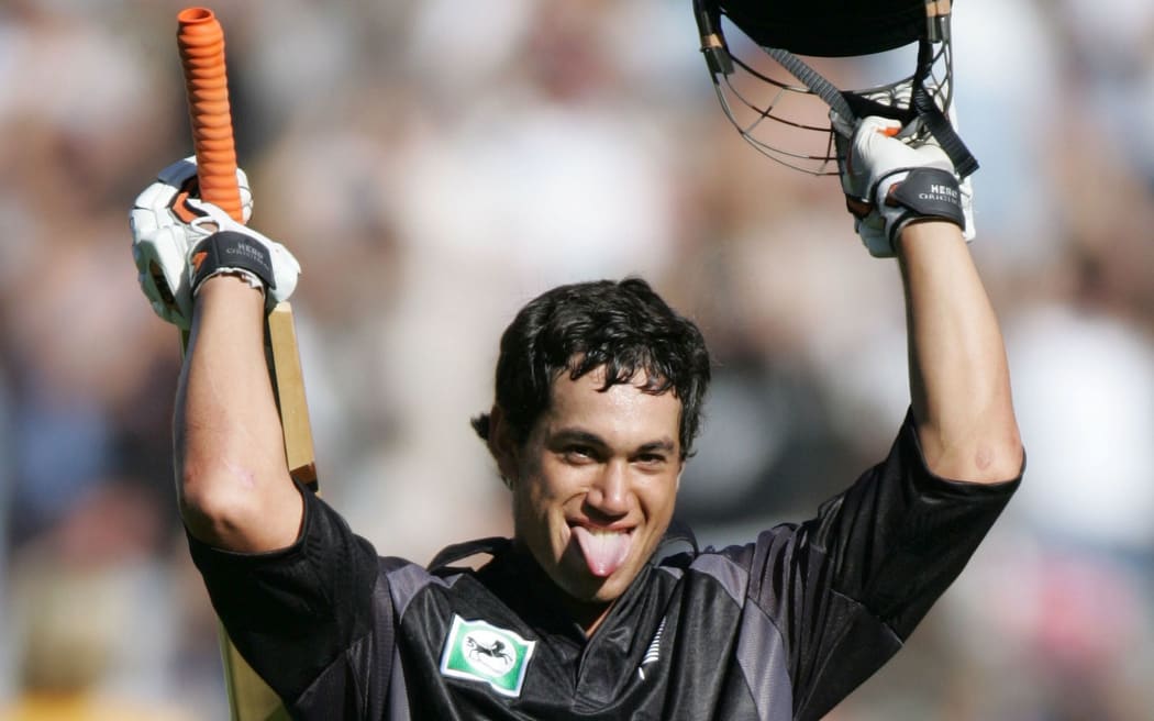 New Zealand batsman Ross Taylor celebrates his century in 2007.