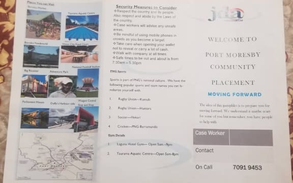 The community placement pamphlet.