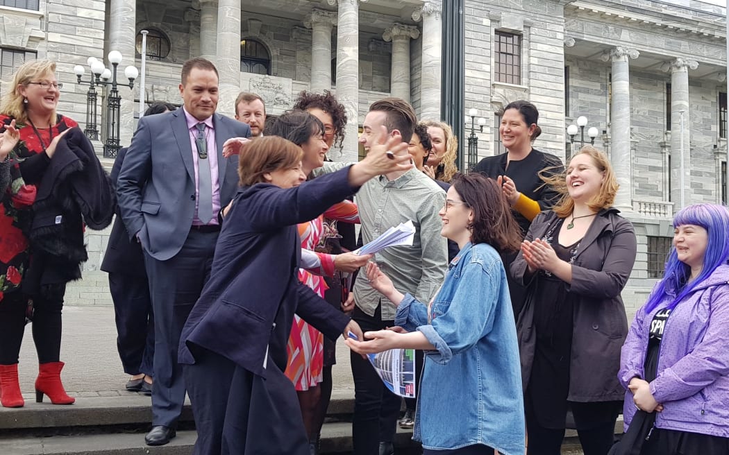 Max Tweedie and Teri O'Neill present their petition