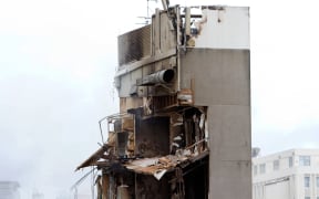 A picture shows the damaged CTV building in the central business district in Christchurch on February 23, 2011.