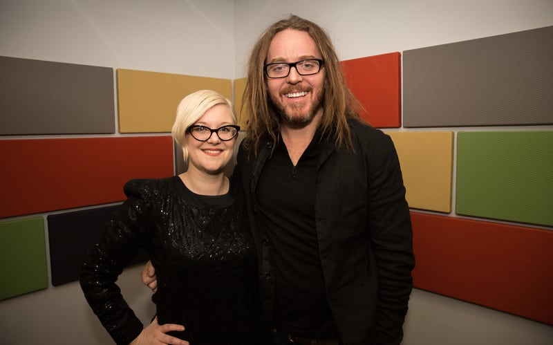Tim Minchin and RNZ's Zoe George, 27 June 2017.