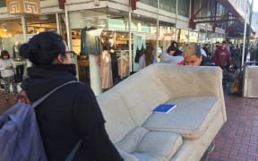 Sofa for shoe queue