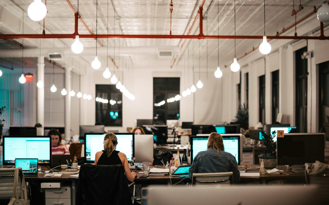 Office workers at work at their desks